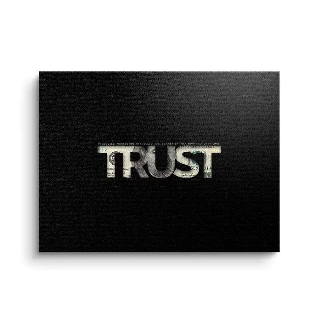 Wandbild-Dollar-Geldschein-Trust