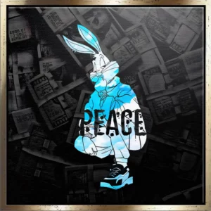 Bugs Bunny Peace XX Wandbild Gold_Premium